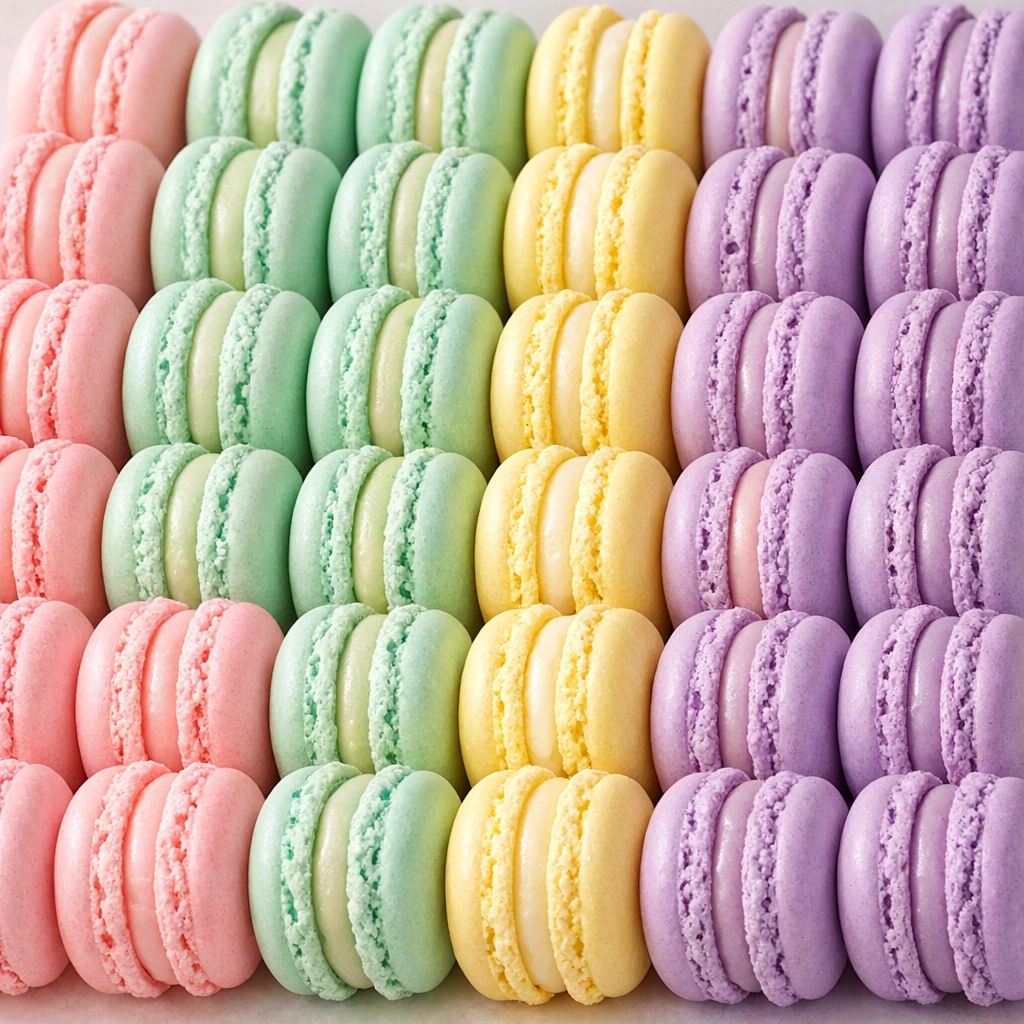 Renkli makaron tatlıları