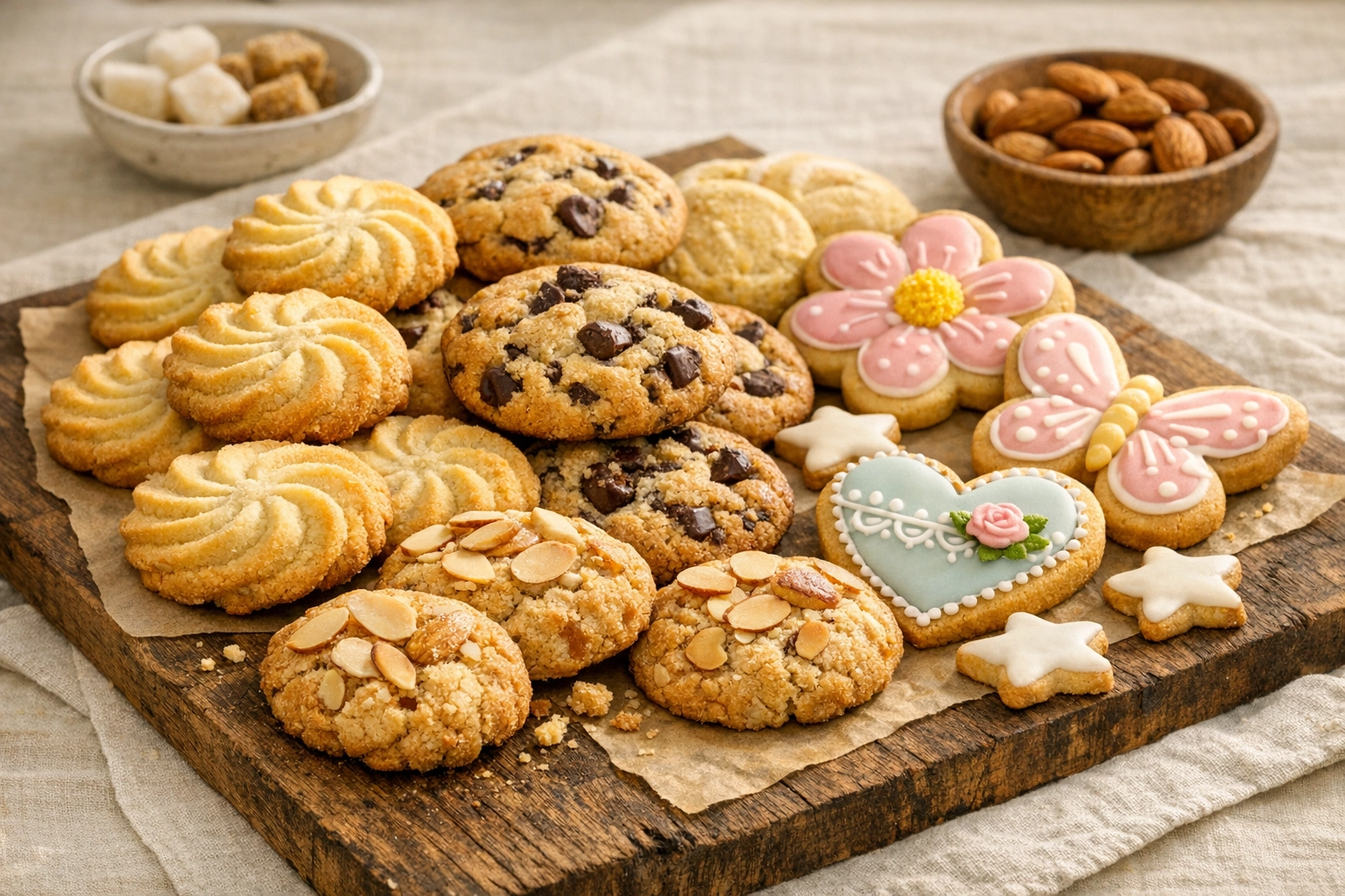 El yapımı kurabiyeler - çeşitli tatlar